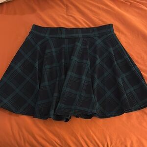 Plaid Black and Green Women's Skirt